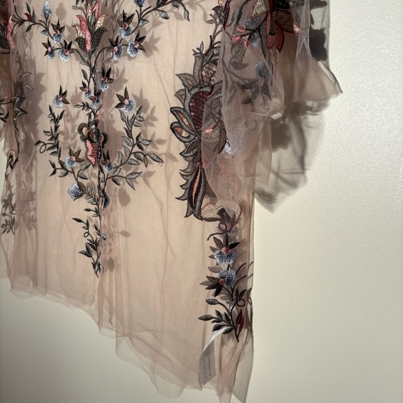 Zara Sheer Tulle Emroidered Blouse - Picture 8 of 14